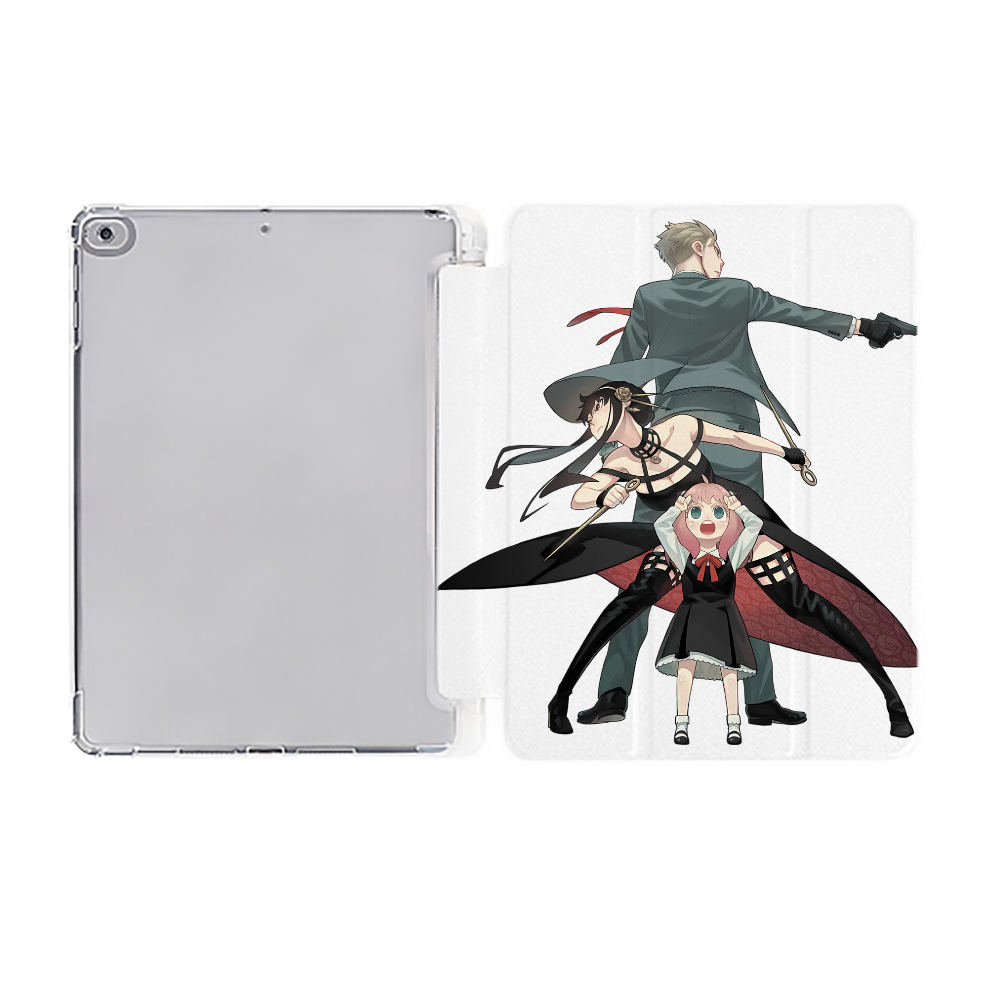 （画像用） SPY×FAMILY间谍家家酒 IPad ケース ペン収納付き 三つ折りスタンド PUレザー×シリコン 対応機種9.5/10.5/10.9インチ